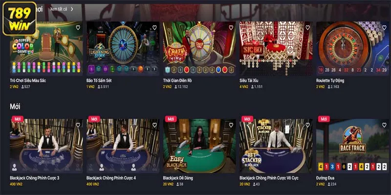 Top 5 game cá cược không thể bỏ qua khi đến casino 789Win