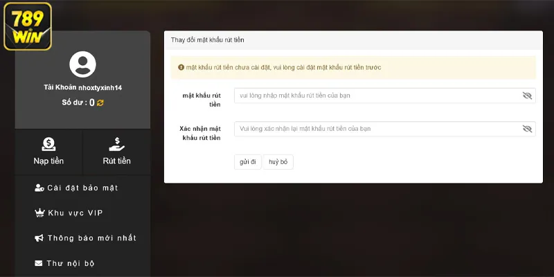 Tuân thủ đúng các điều kiện rút tiền 789WIN